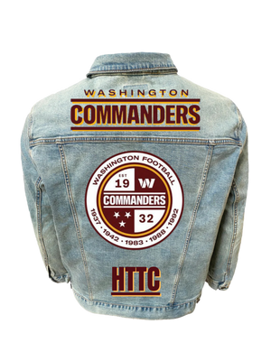 Men's Washington Commanders Crest Denim Jacket Design (Plus Size)