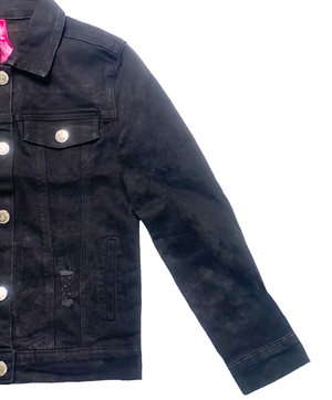 Girl's Black Wash Denim Jacket