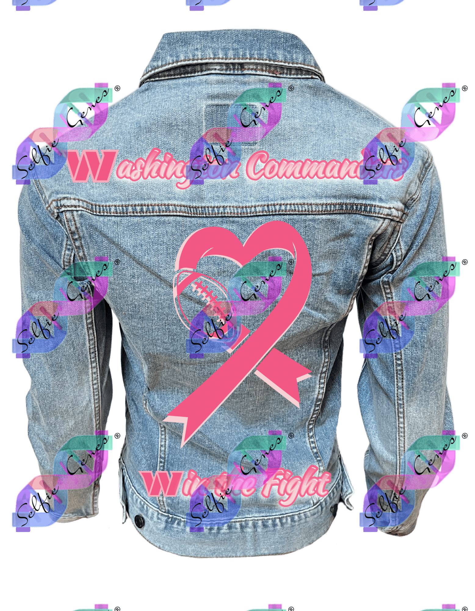 Washington Commanders 
Breast Cancer Denim Jacket