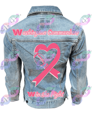 Washington Commanders 
Breast Cancer Denim Jacket