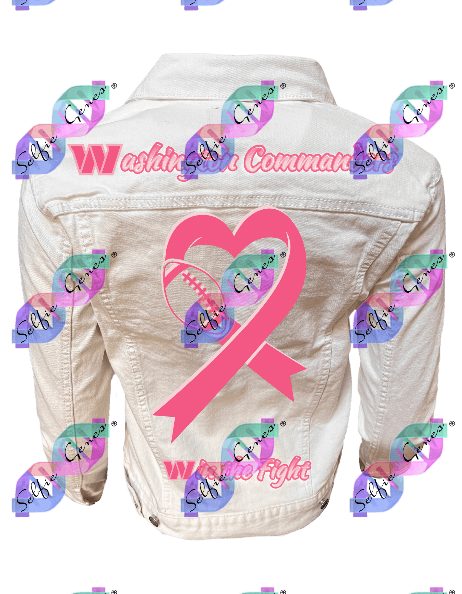 Washington Commanders 
Breast Cancer Denim Jacket
