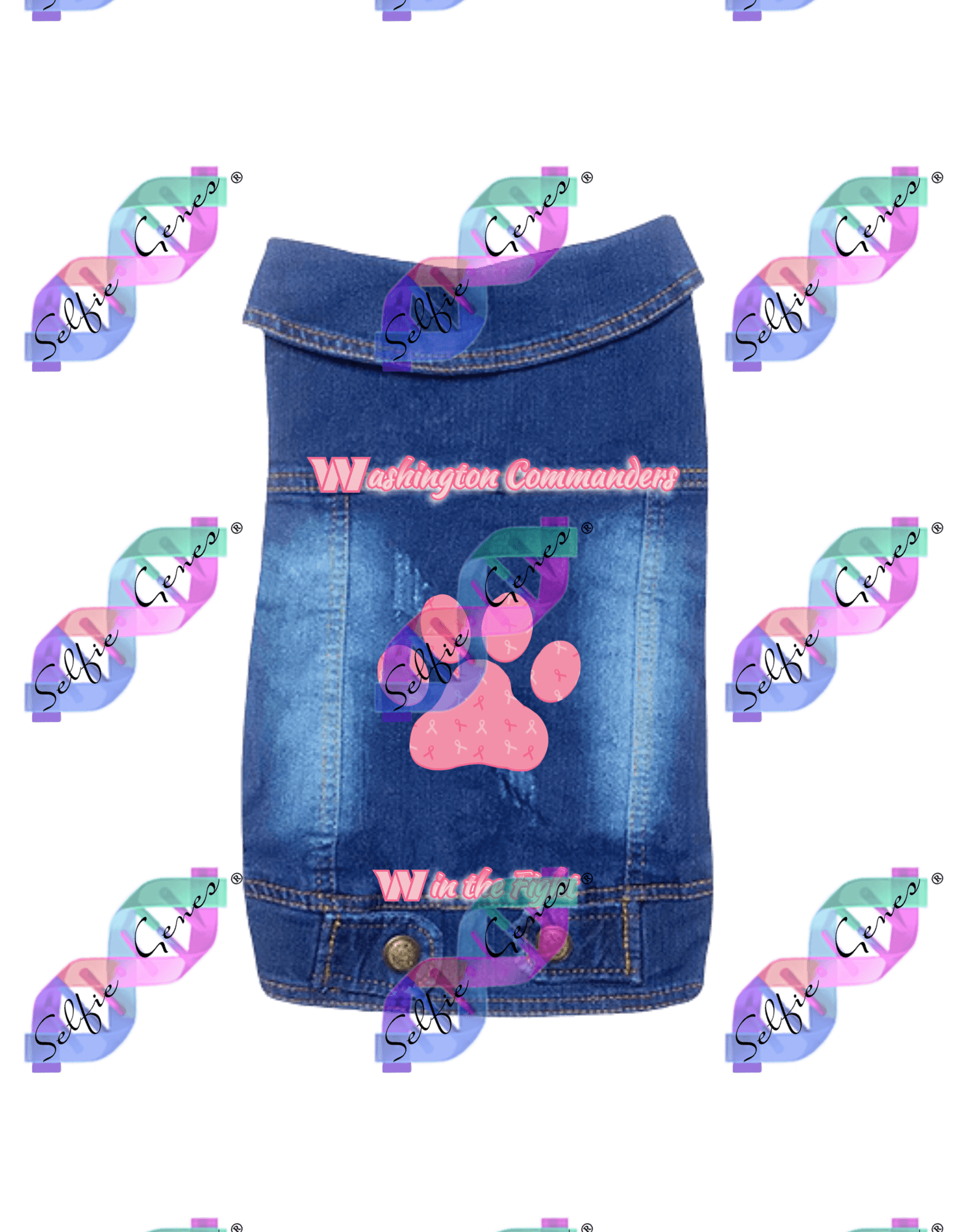 Pet Washington Commanders Breast Cancer Denim Jacket