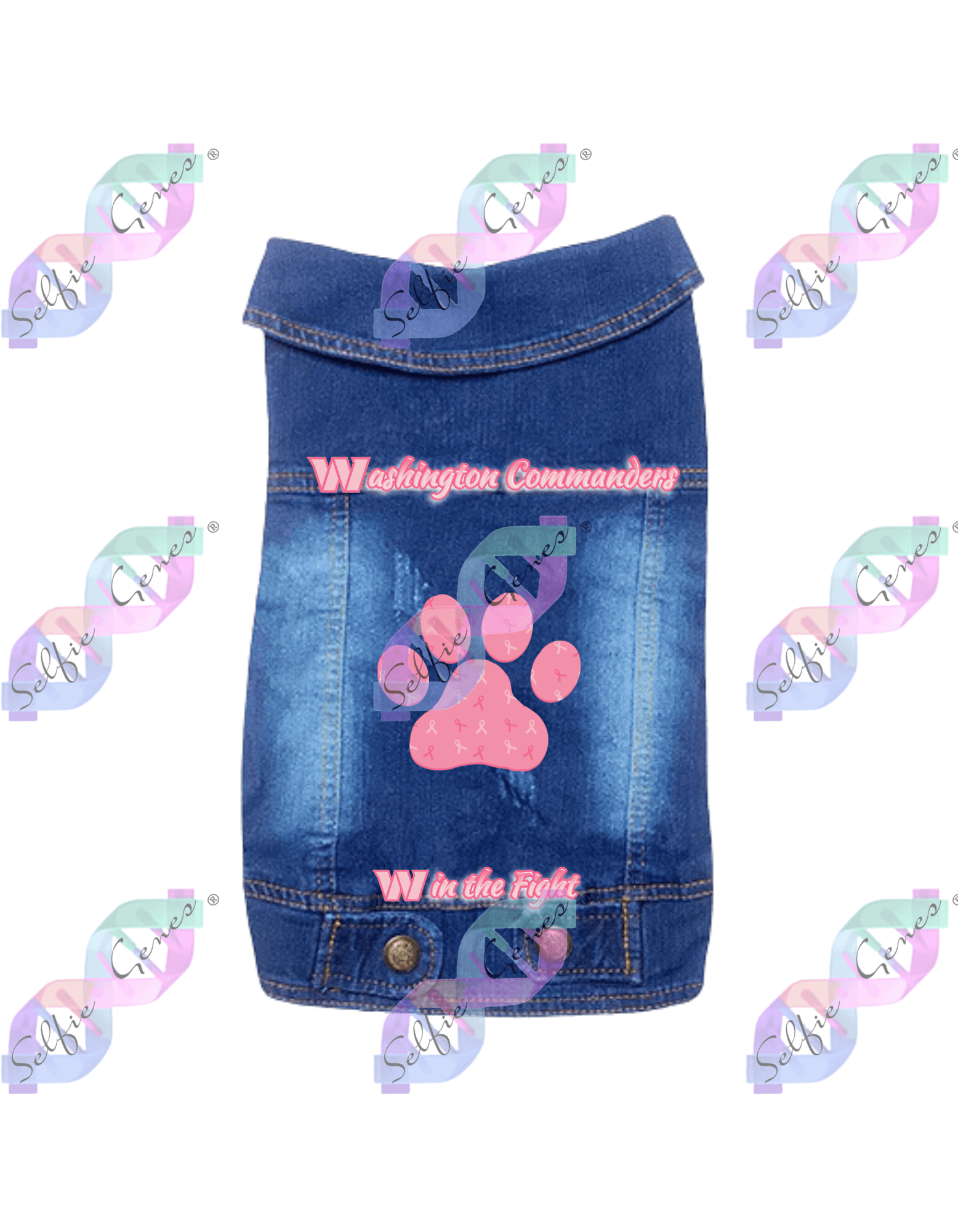 Pet Washington Commanders Breast Cancer Denim Jacket