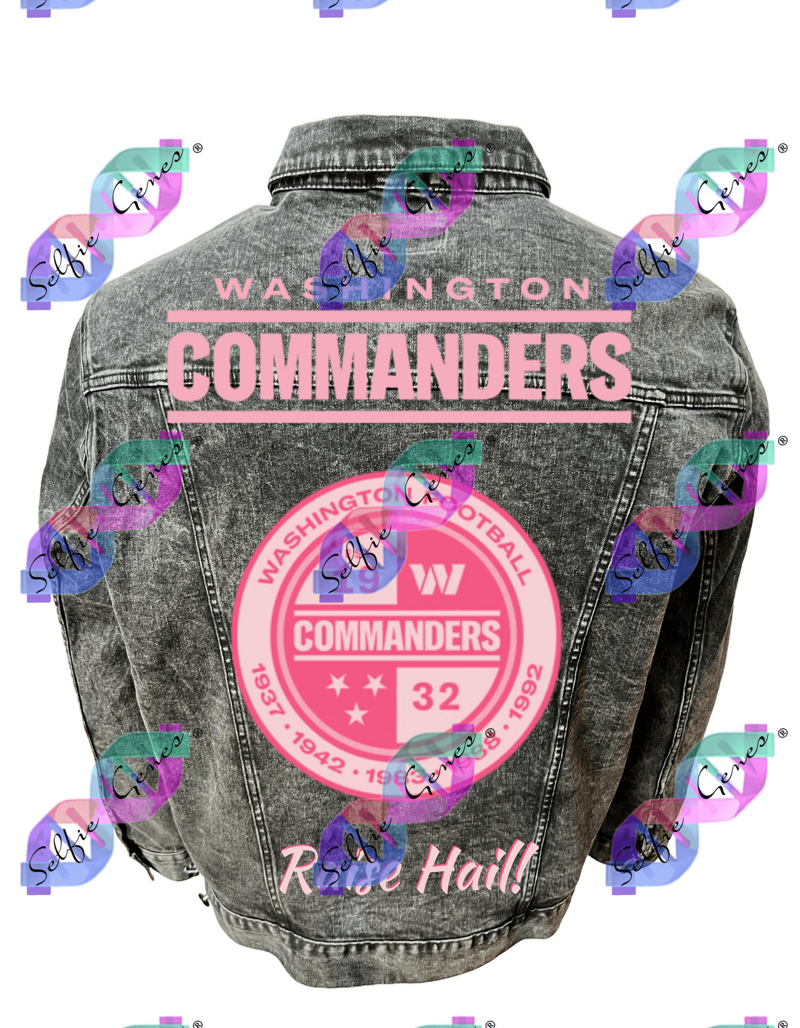 Washington Commanders Crest Denim Jacket Plus Size (Pink)