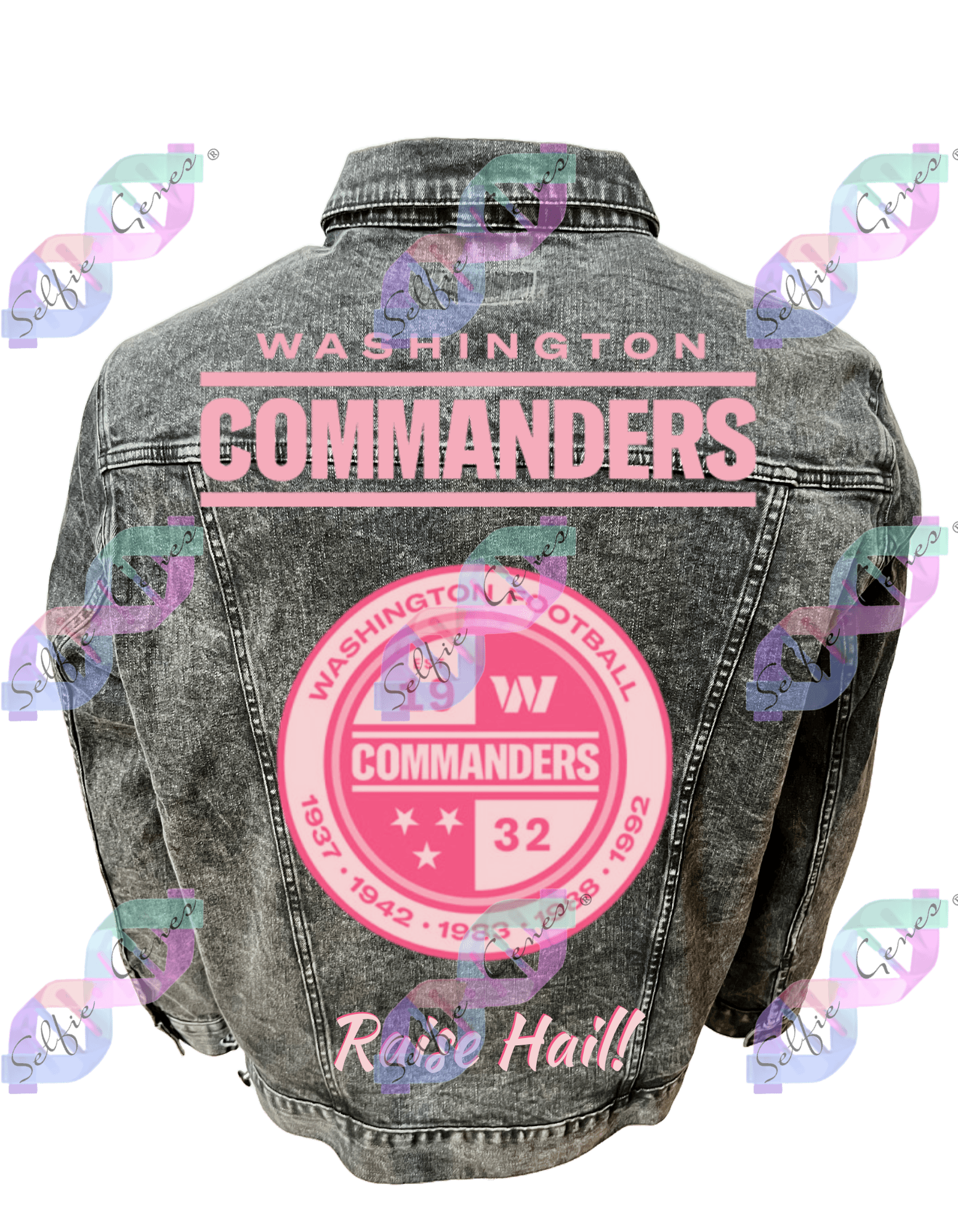 Washington Commanders Crest Denim Jacket Plus Size (Pink)