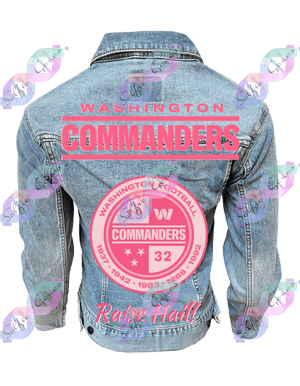 Washington Commanders Crest Denim Jacket (Pink)